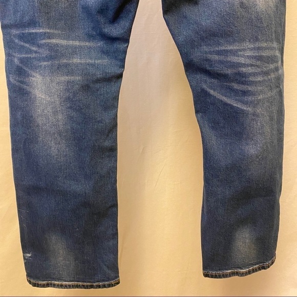 Indigo Alpha 46x30 Straight Leg Men’s Jeans Stretch Whiskered Medium Wash - Picture 4 of 10